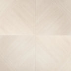 Japandi White Geometric Parquet Wood-Look Tile Flooring | Tile Club