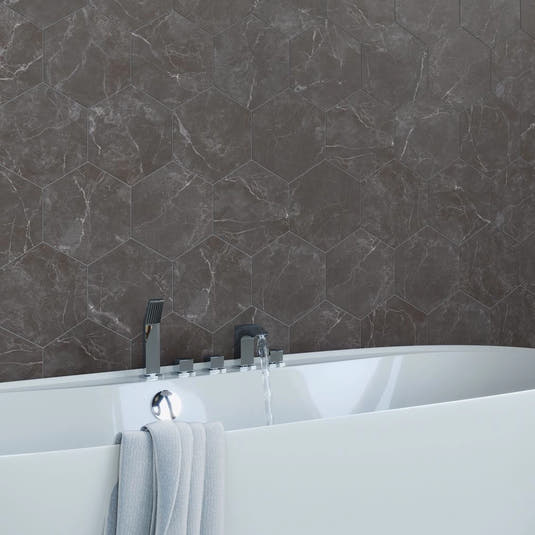 Acadia Black Hexagon Tile | Tile Club