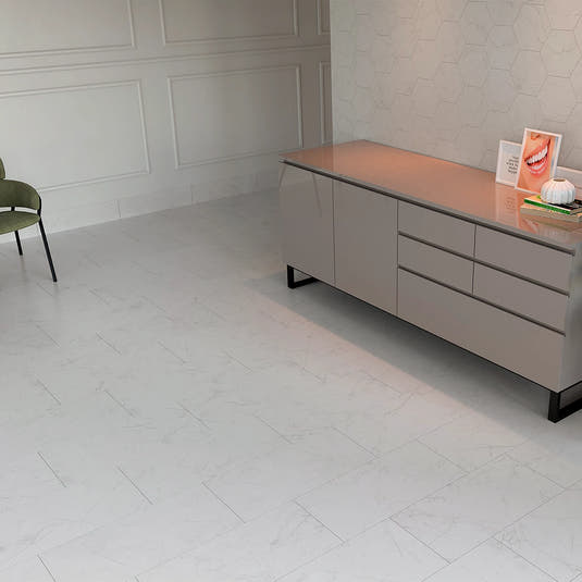 Acadia White Porcelain Tile 12x24 | Tile Club