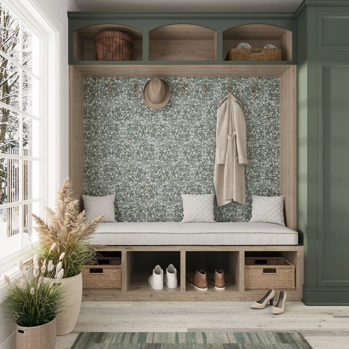 Agave Green Terrazzo Hex Porcelain Tile | Tile Club