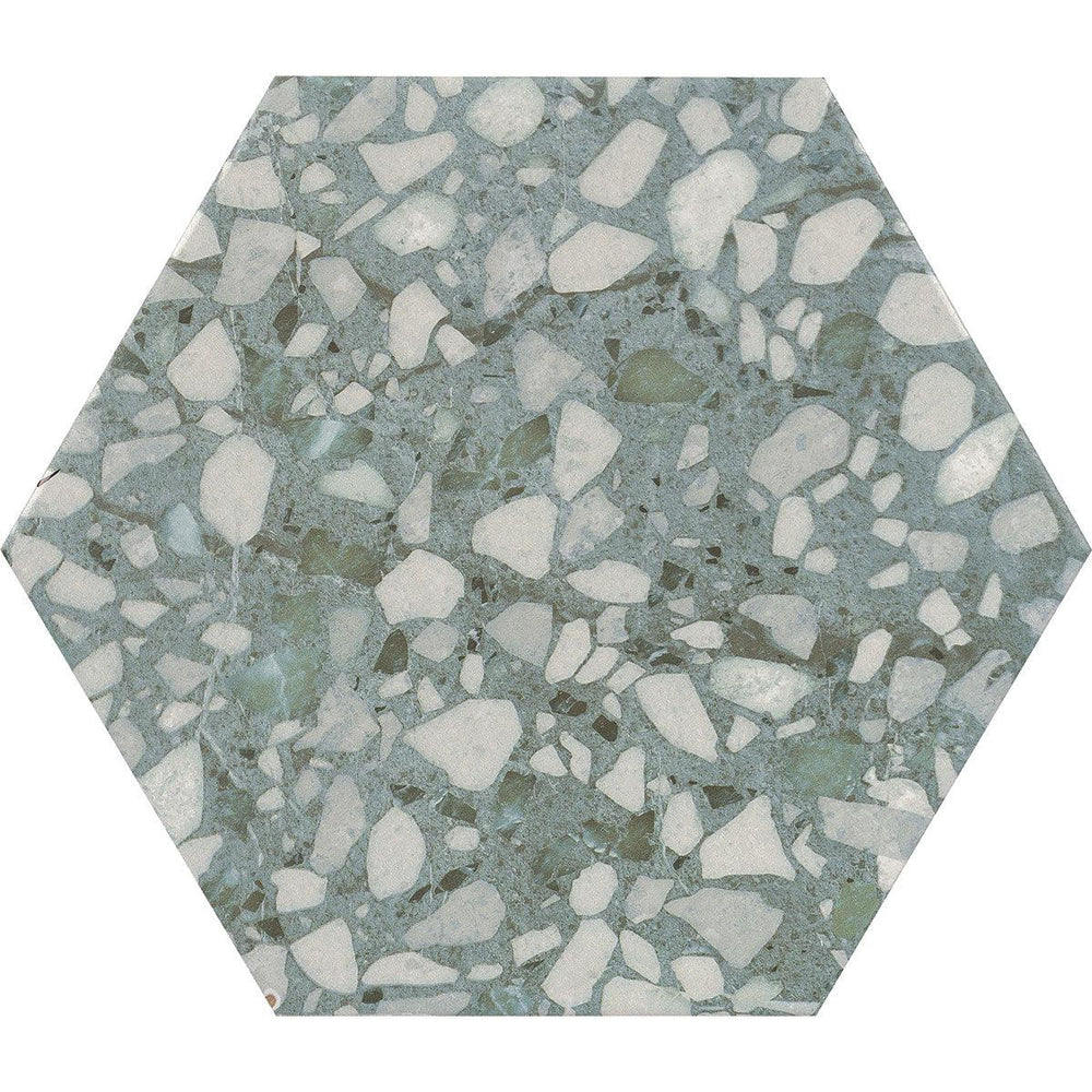 Java Green Tile Agave Green Terrazzo Hex Porcelain Tile Sample Swatch! Tile Samples ...