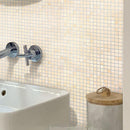 Alabaster Cream White Squares Glass Tile | Tile Club