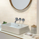 The Alabaster Cream White Squares Glass Tile exudes timeless elegance and sophistication