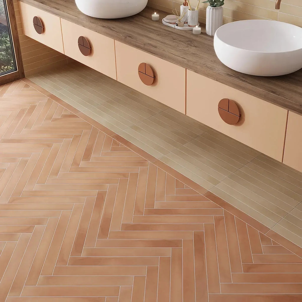 Alata Sundown Porcelain Subway Tile 2x16 Bathroom Floor