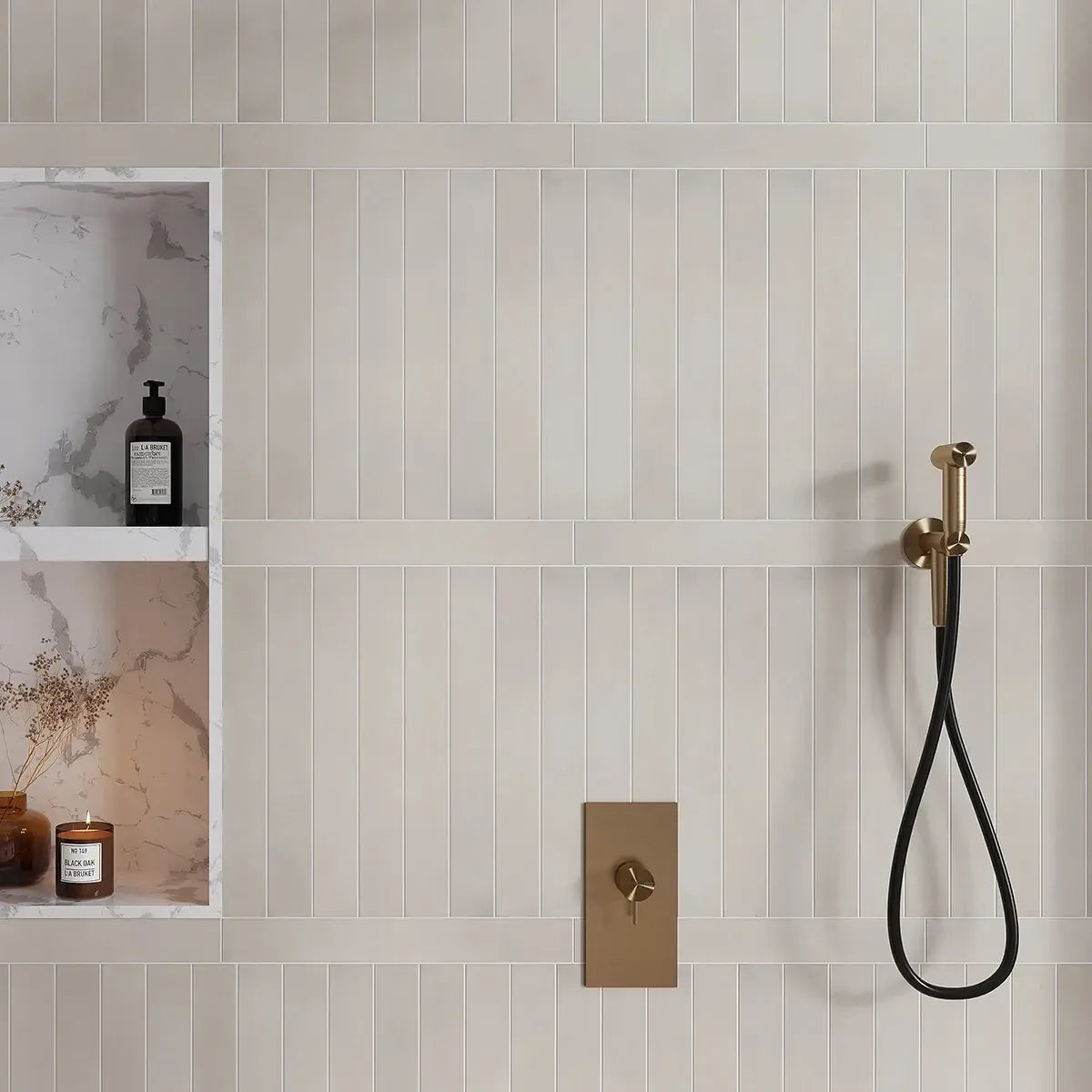 Alata Cloudstone Porcelain Subway Tile 2x16 Shower Wall