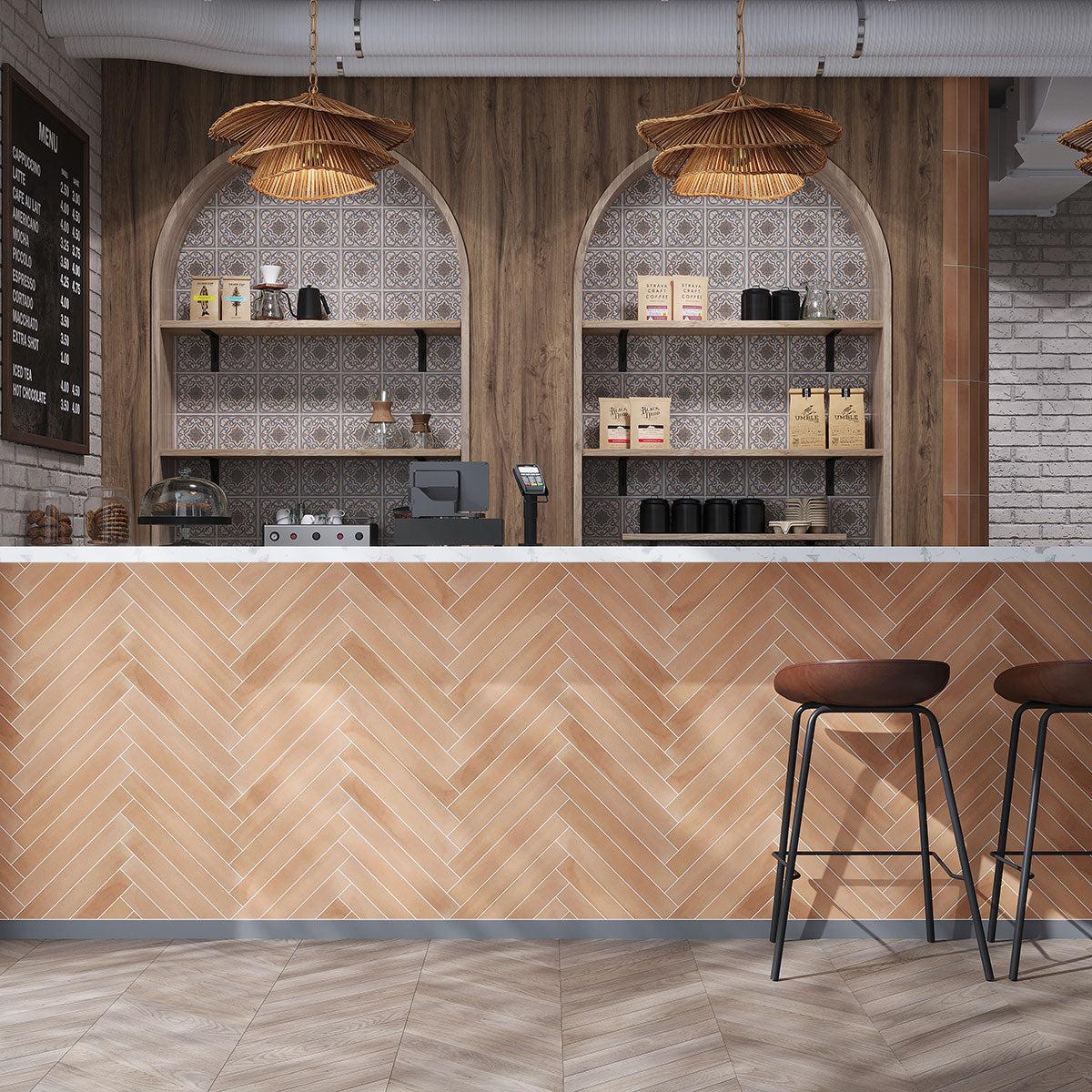 Camila Scrollwork Square Porcelain Tile | Tile Club