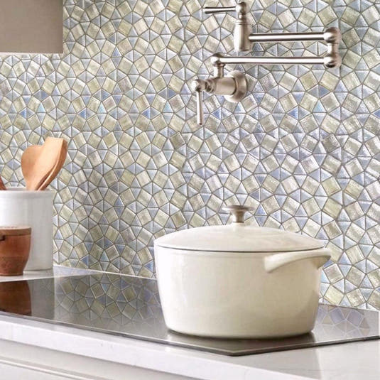 Kaleidoscope Glass Mosaic Tile backsplash