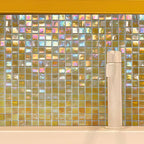 Amber Pearlescent Squares Glass Tile | Tile Club