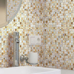 Amber Sedimentary Squares Glass Tile | Tile Club