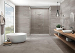 Sospiro Smoke Porcelain Tile Bathroom Floor and Walls  in Gray