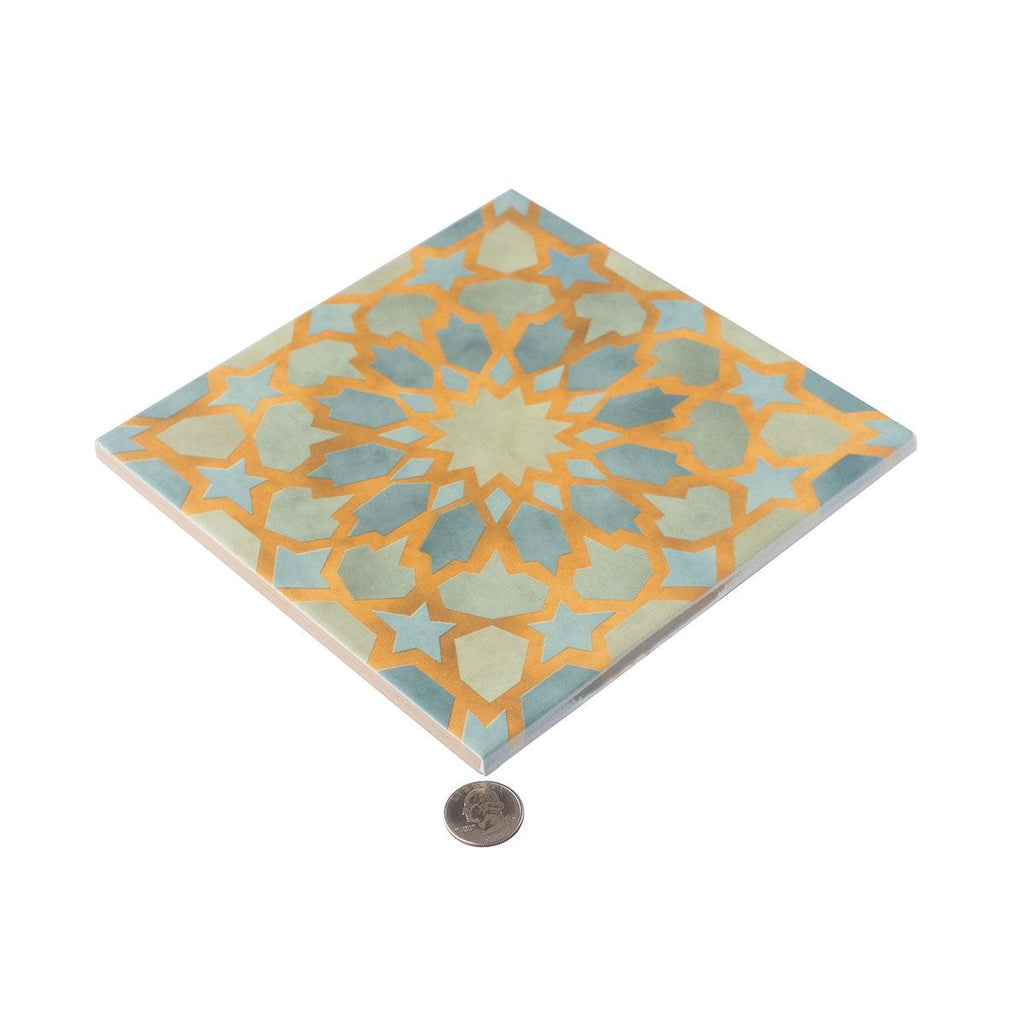 Amira Green Patterned Porcelain Tile | Tile Club