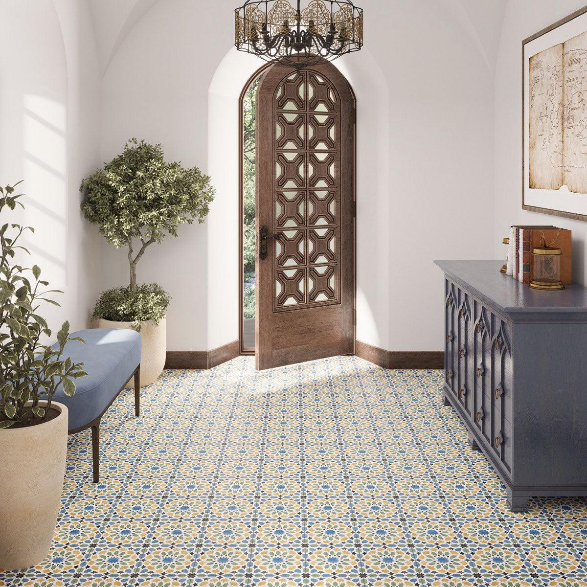 Amira Multicolor Patterned Porcelain Tile