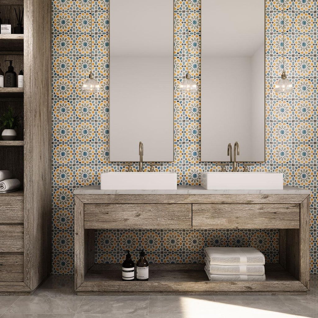 Amira Multicolor Patterned Porcelain Tile | Tile Club