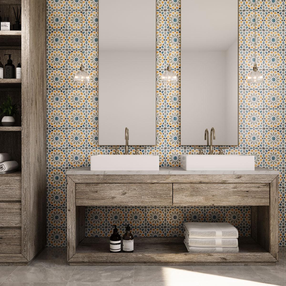 Amira Multicolor Patterned Porcelain Tile | Tile Club