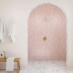 Amira Regal Pink and Gold Patterned Porcelain Tile | Tile Club