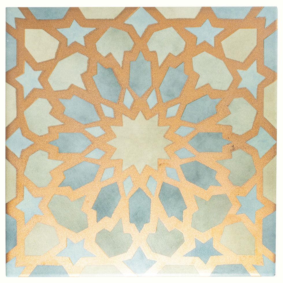 Amira Regal Green and Gold Luxury Porcelain Tile