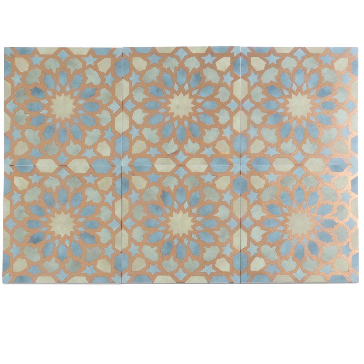 Amira Regal Green and Gold Patterned Porcelain Tile | Tile Club