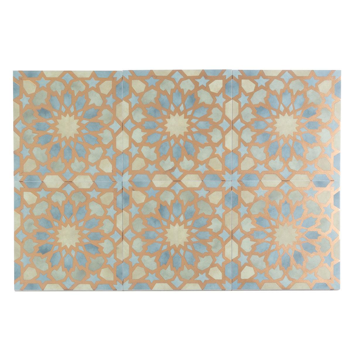 Amira Regal Green and Gold Patterned Porcelain Tile | Tile Club