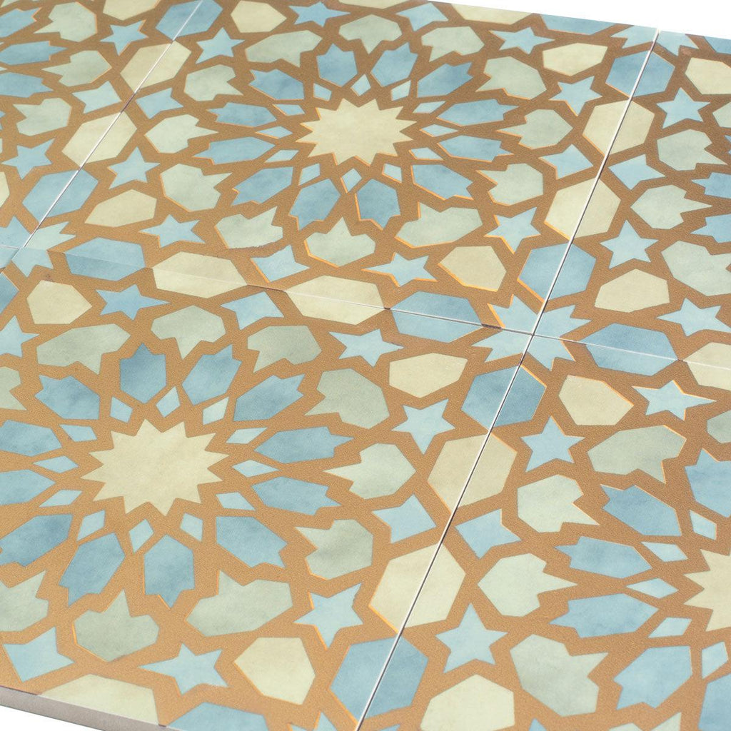Amira Regal Green and Gold Patterned Porcelain Tile | Tile Club