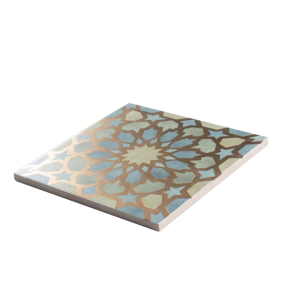 Amira Regal Green and Gold Patterned Porcelain Tile | Tile Club