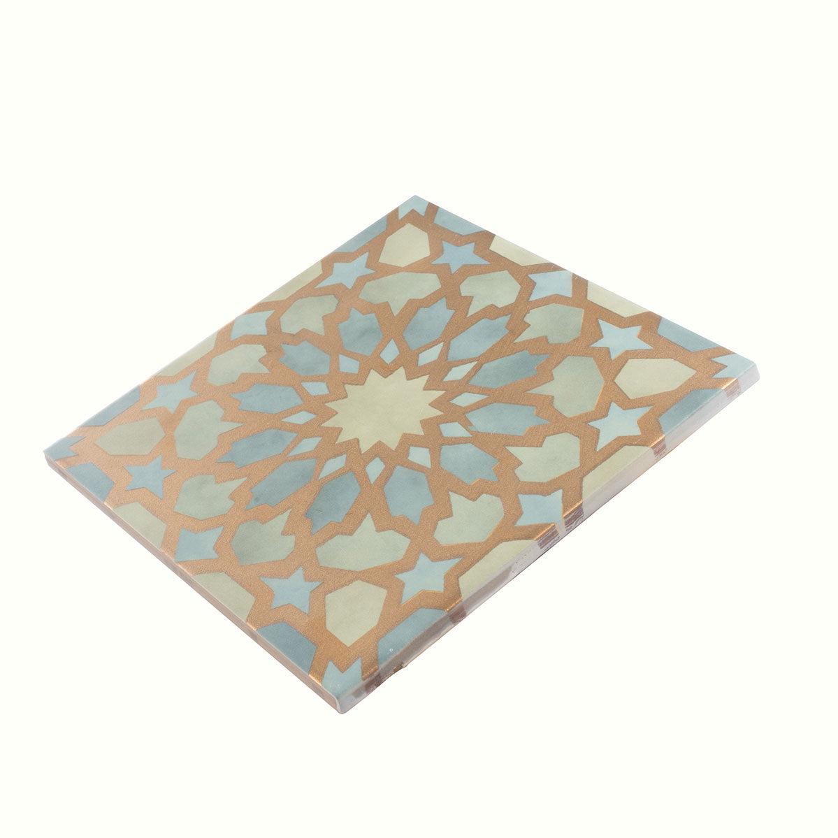 Amira Regal Green and Gold Patterned Porcelain Tile | Tile Club