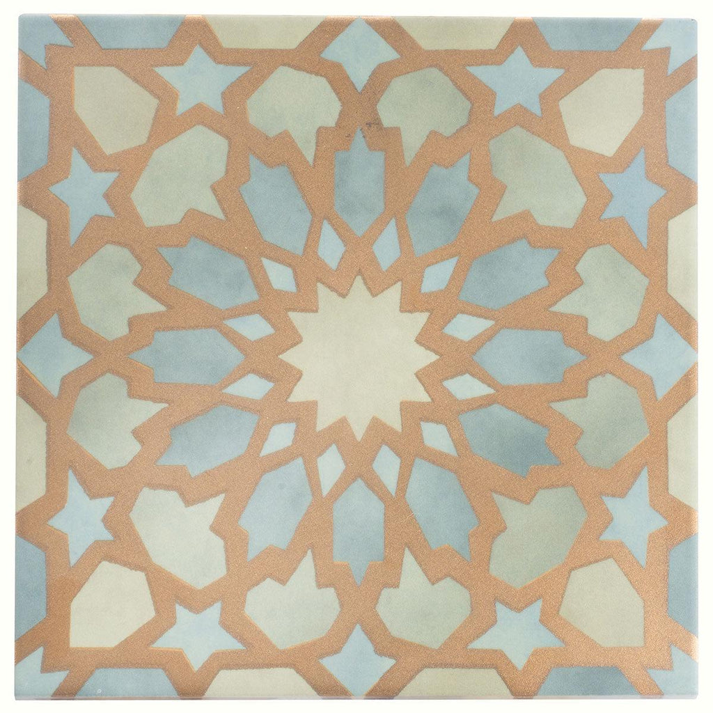 Amira Regal Green and Gold Patterned Porcelain Tile | Tile Club