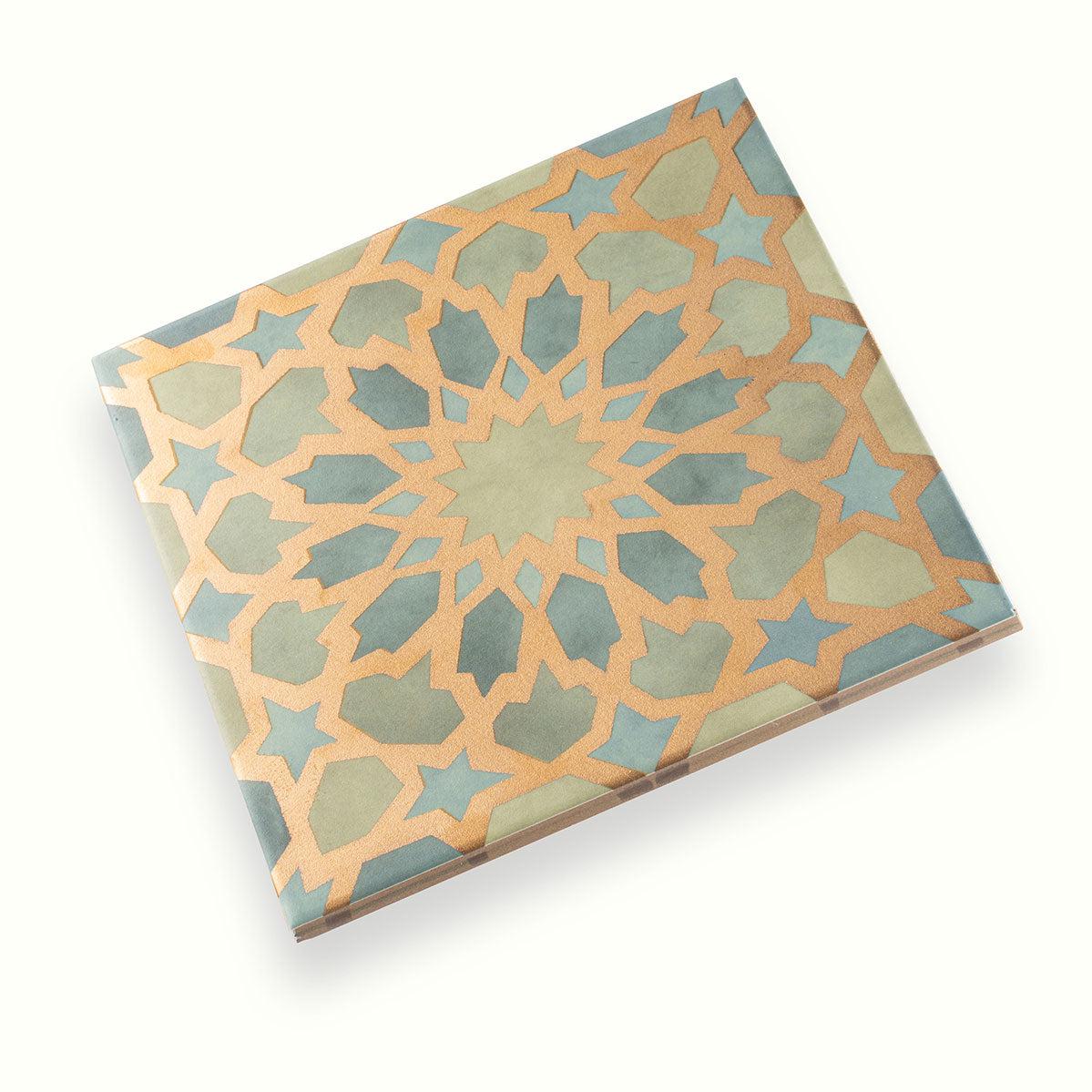 Amira Regal Green and Gold Patterned Porcelain Tile | Tile Club