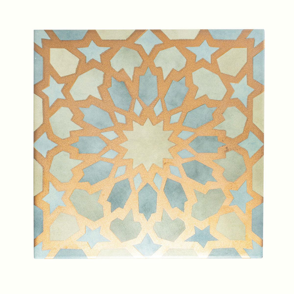 Amira Regal Green and Gold Patterned Porcelain Tile | Tile Club