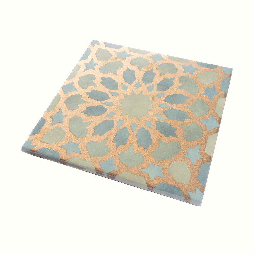 Amira Regal Green and Gold Patterned Porcelain Tile | Tile Club