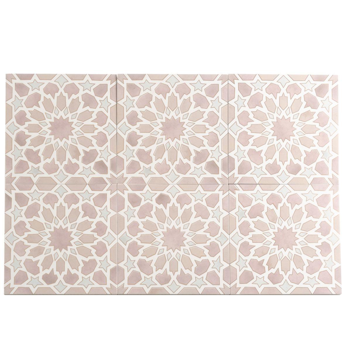 Amira Regal Pink and Gold Patterned Porcelain Tile