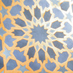 Amira Regal Samarkand Blue and Gold Patterned Porcelain Tile | Tile Club