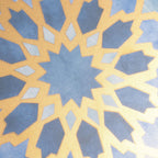 Amira Regal Samarkand Blue and Gold Patterned Porcelain Tile | Tile Club