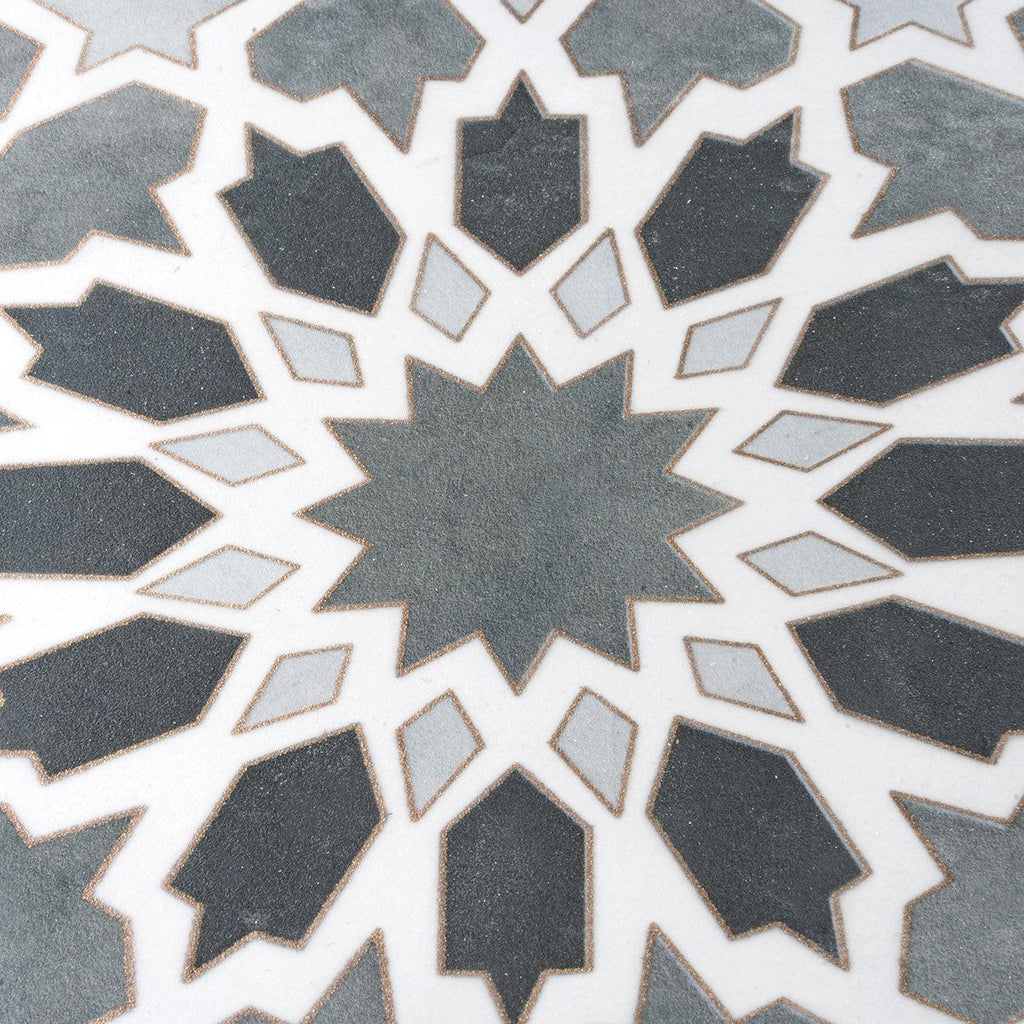 Amira Regal Shadow and Gold Patterned Porcelain Tile | Tile Club