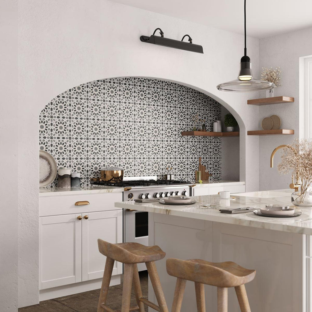 Amira Regal Shadow and Gold Patterned Porcelain Tile | Tile Club