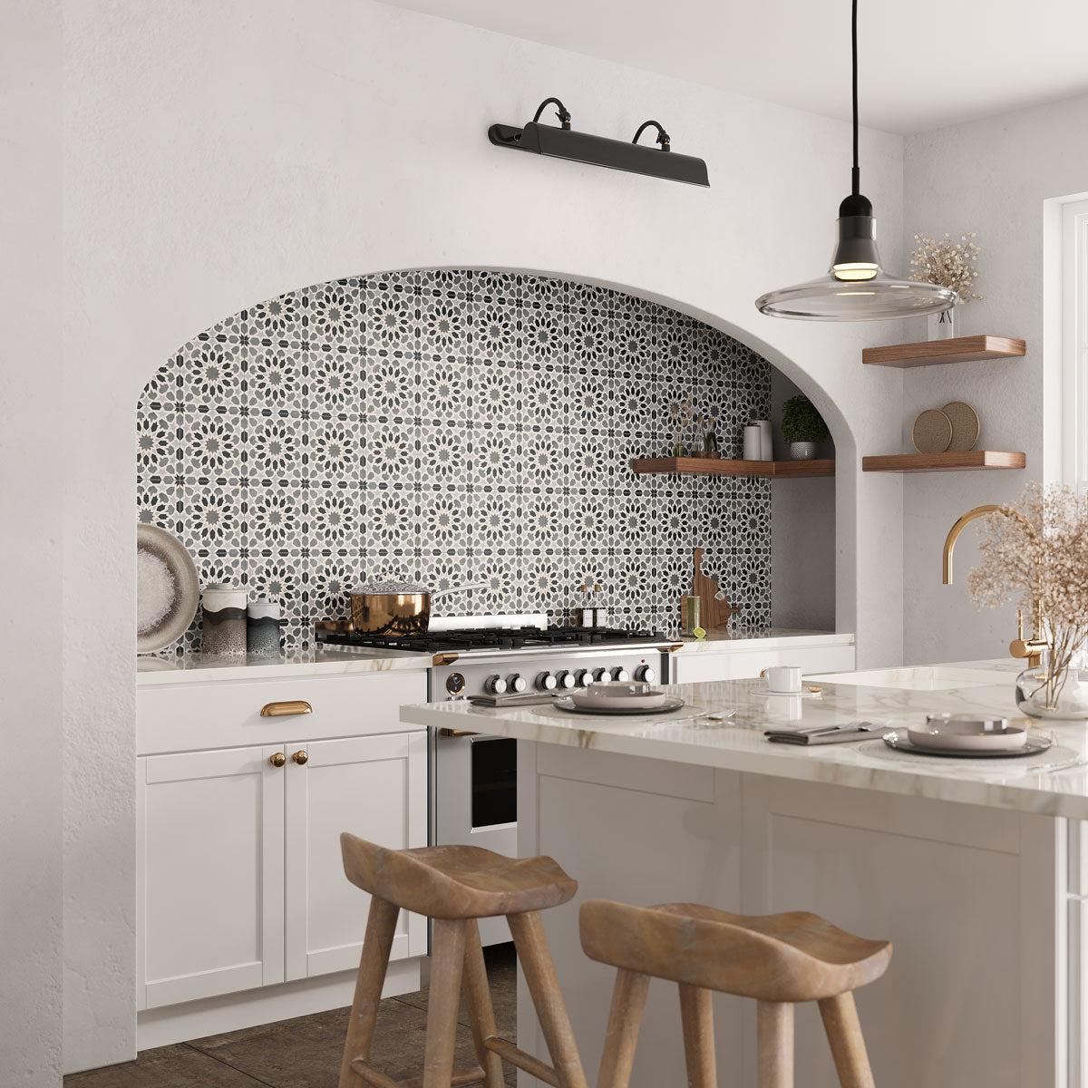 Amira Regal Shadow and Gold Patterned Porcelain Tile | Tile Club