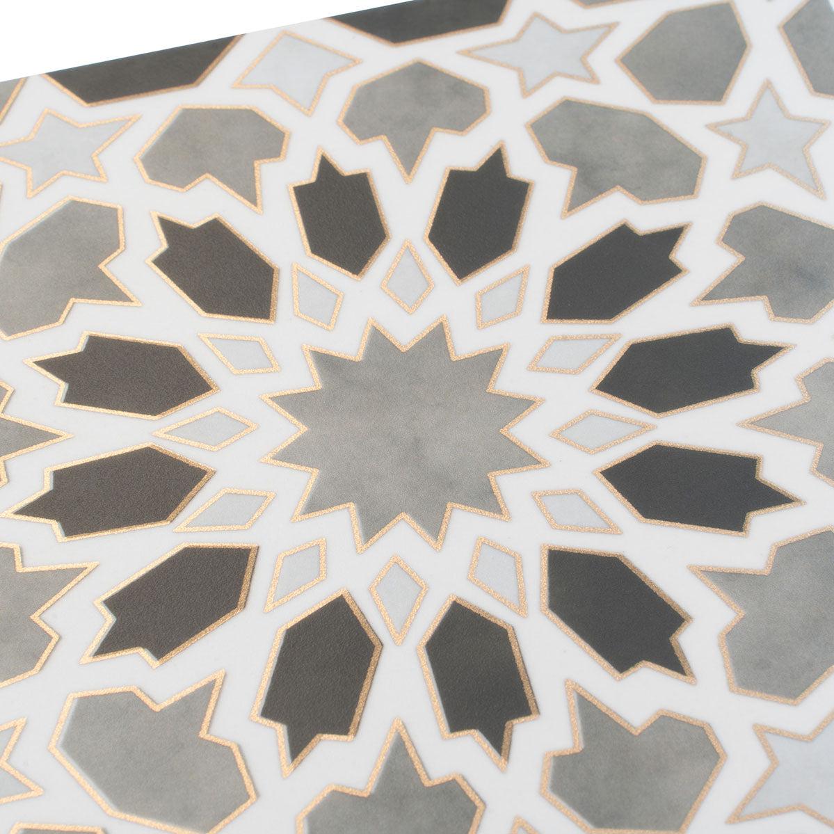 Amira Regal Shadow and Gold Patterned Porcelain Tile