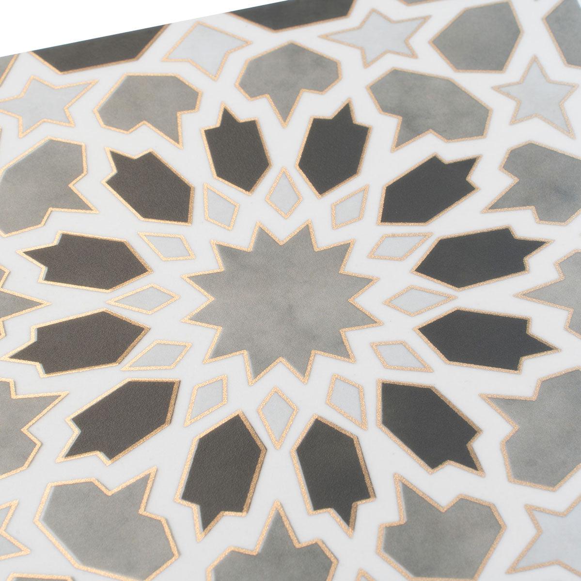 Amira Regal Shadow and Gold Patterned Porcelain Tile | Tile Club