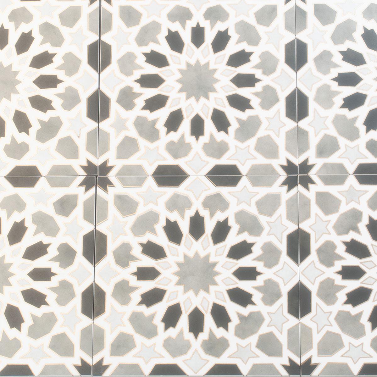 Amira Regal Shadow and Gold Patterned Porcelain Tile