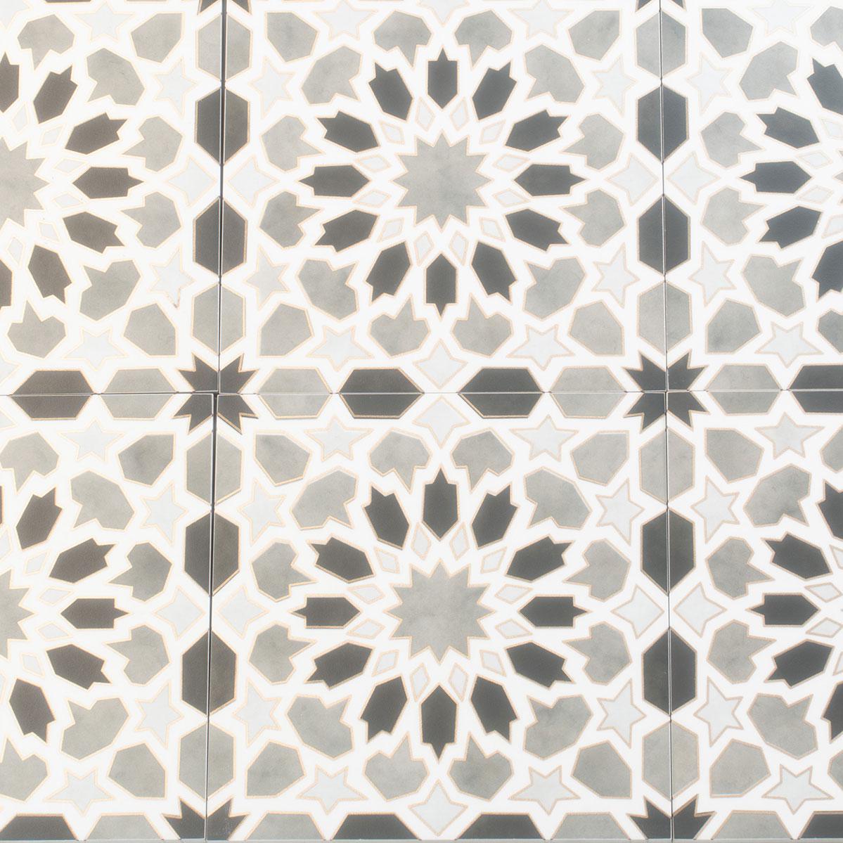 Amira Regal Shadow and Gold Patterned Porcelain Tile | Tile Club