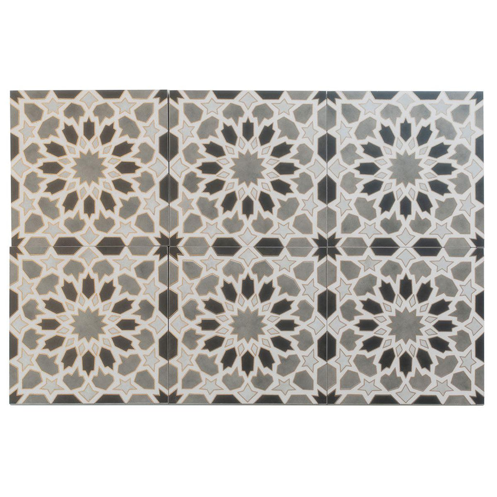 Amira Regal Shadow and Gold Patterned Porcelain Tile | Tile Club