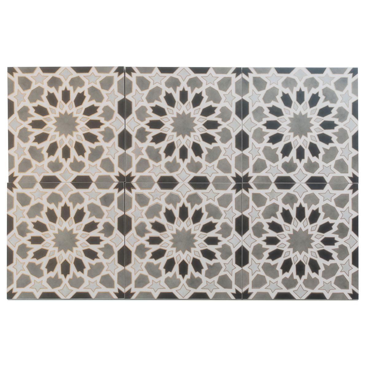 Amira Regal Shadow and Gold Patterned Porcelain Tile | Tile Club