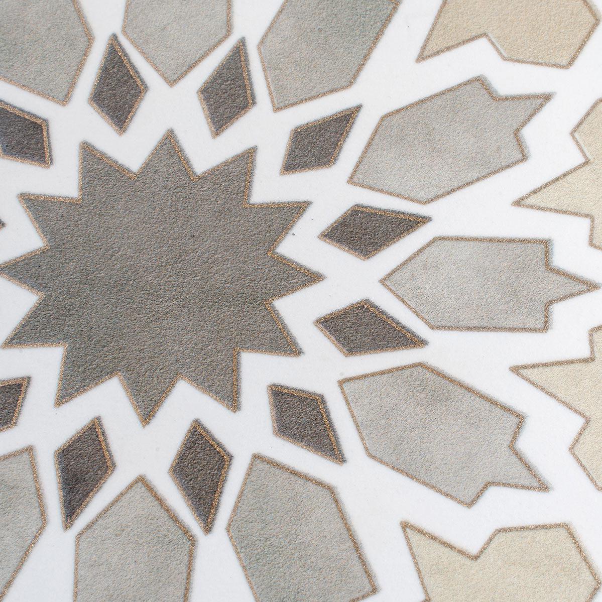 Amira Regal Taupe and Gold Patterned Porcelain Tile