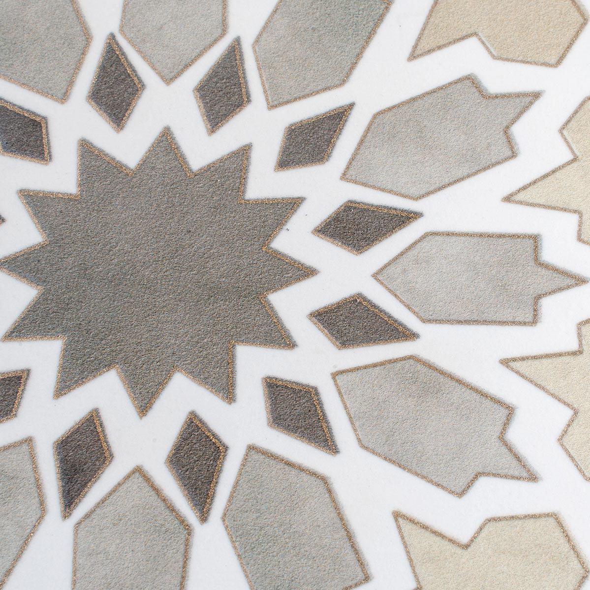 Amira Regal Taupe and Gold Patterned Porcelain Tile | Tile Club
