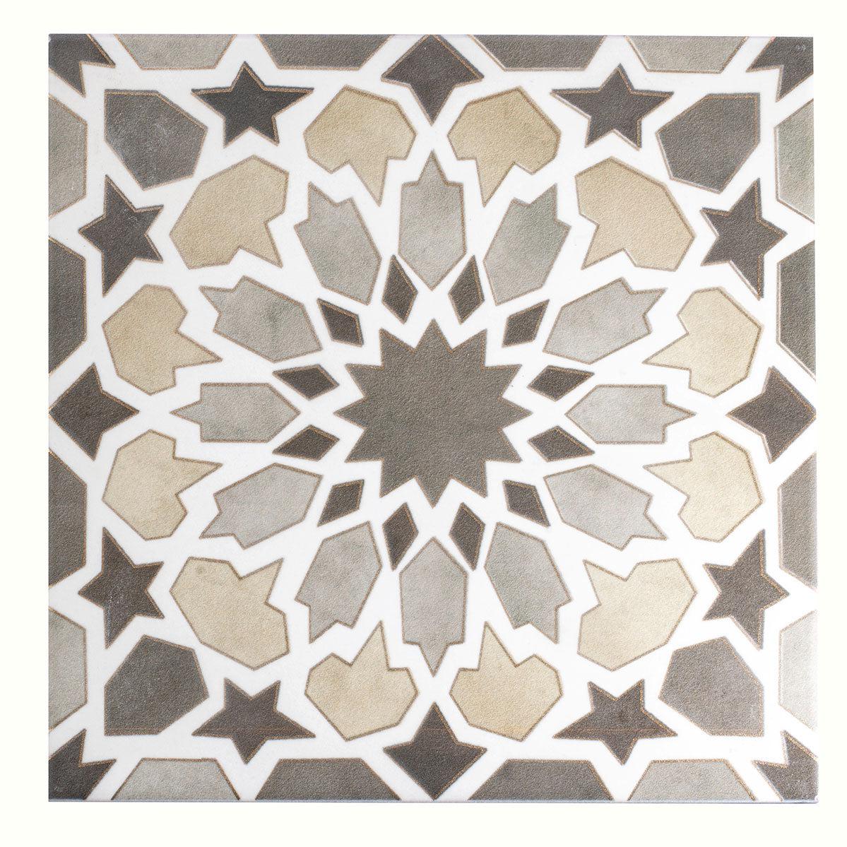 Amira Regal Taupe and Gold Patterned Porcelain Tile | Tile Club
