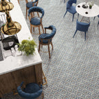 Amira Samarkand Blue Patterned Porcelain Tile | Tile Club