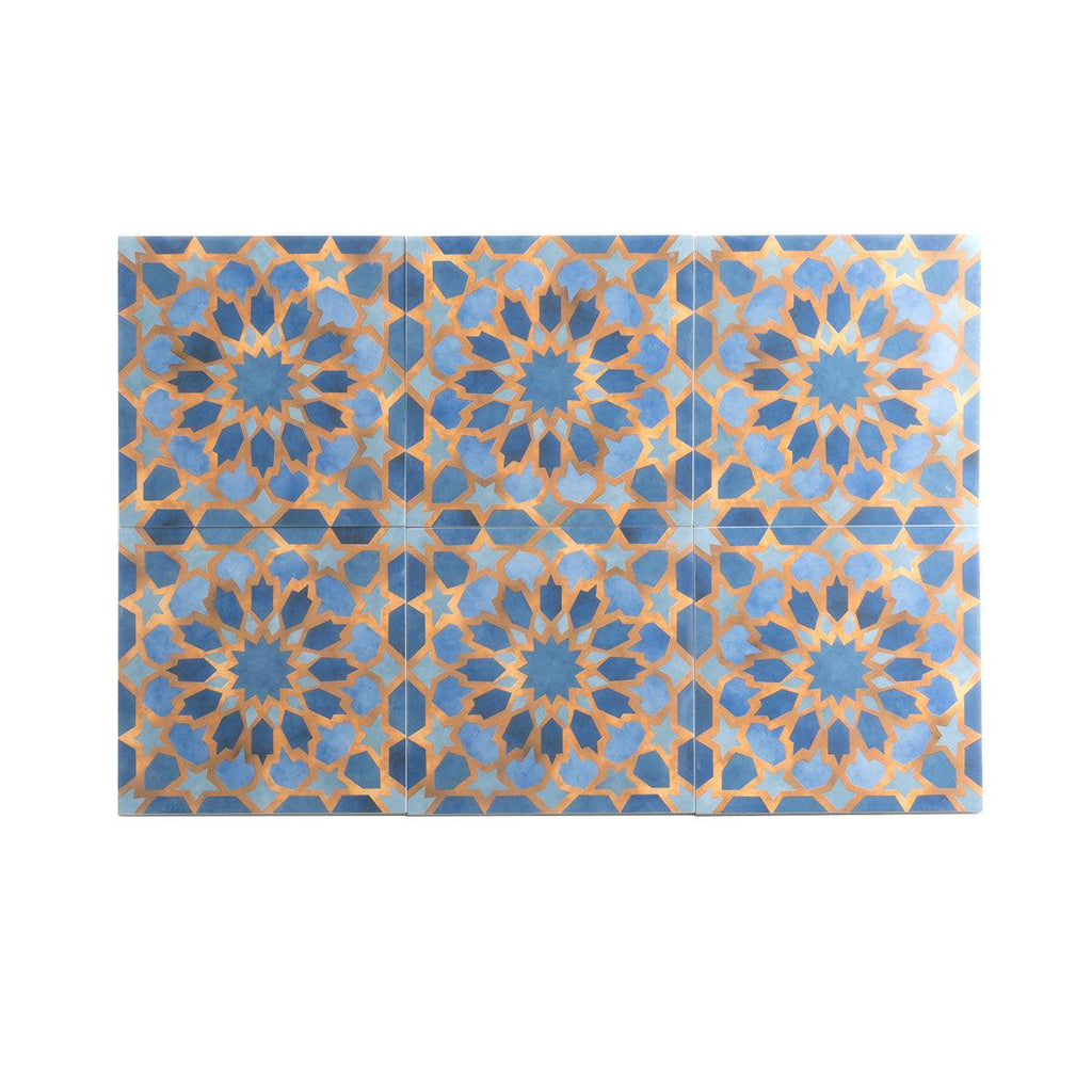 Amira Samarkand Blue Patterned Porcelain Tile | Tile Club