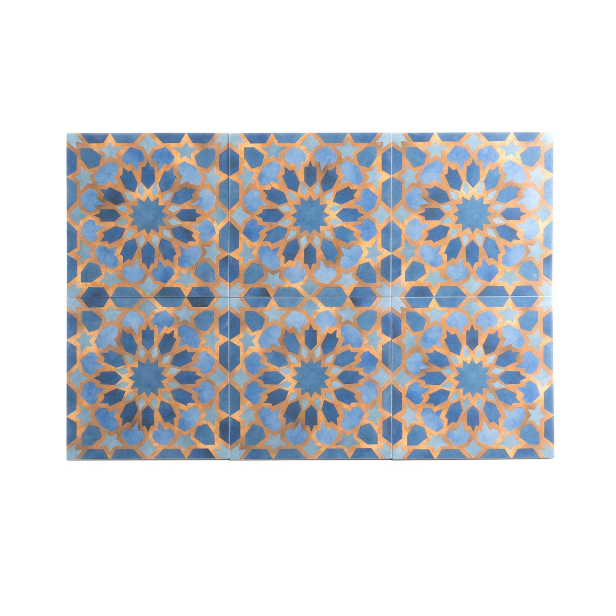Amira Samarkand Blue Patterned Porcelain Tile | Tile Club