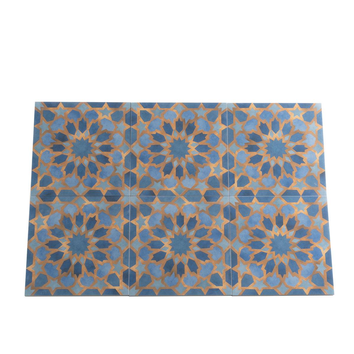 Amira Samarkand Blue Patterned Porcelain Tile