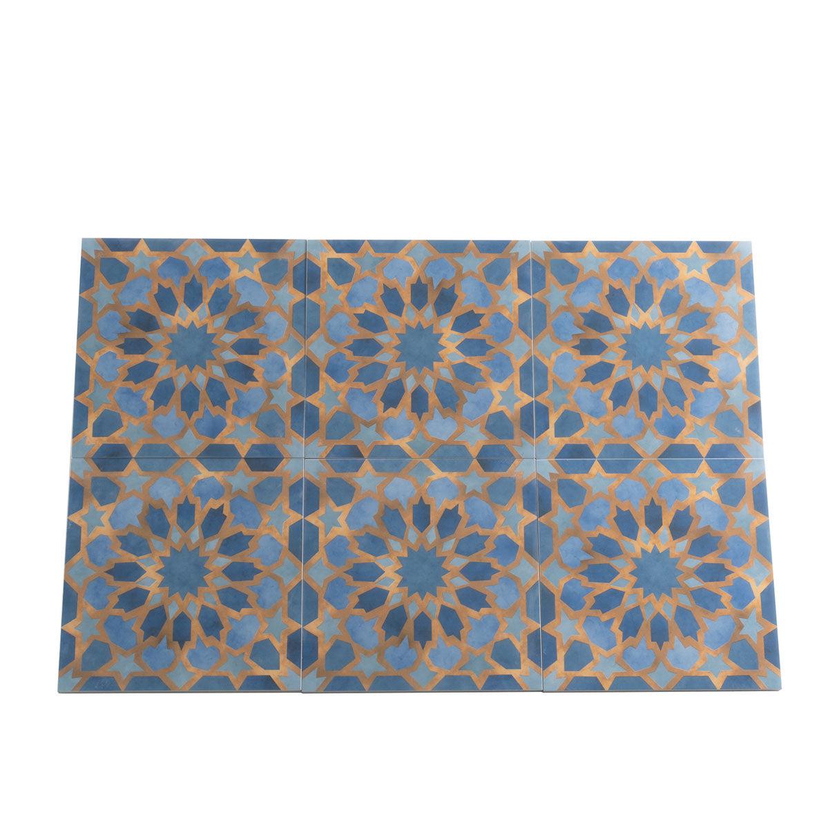 Amira Samarkand Blue Patterned Porcelain Tile | Tile Club
