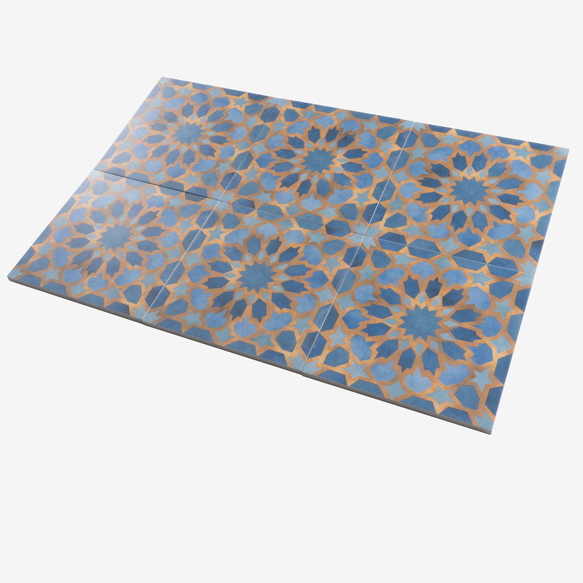 Amira Samarkand Blue Patterned Porcelain Tile | Tile Club